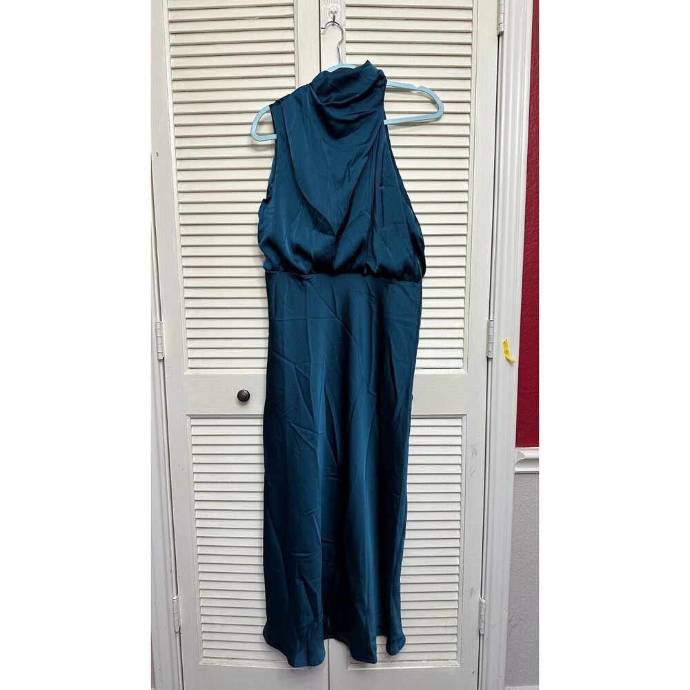 Petal and Pup Anabelle Halter Neck Mini Dress Teal Women's L